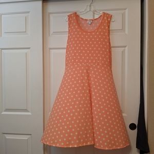 Brand New NWT Lularoe Peach Polka Dot Nikki Dress